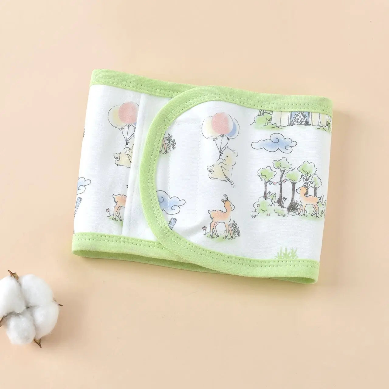 Faja suave para bebé con paquete térmico de frijoles rojos – Envoltura abdominal de dibujos animados para bebés para calor, alivio de gases y comodidad estomacal