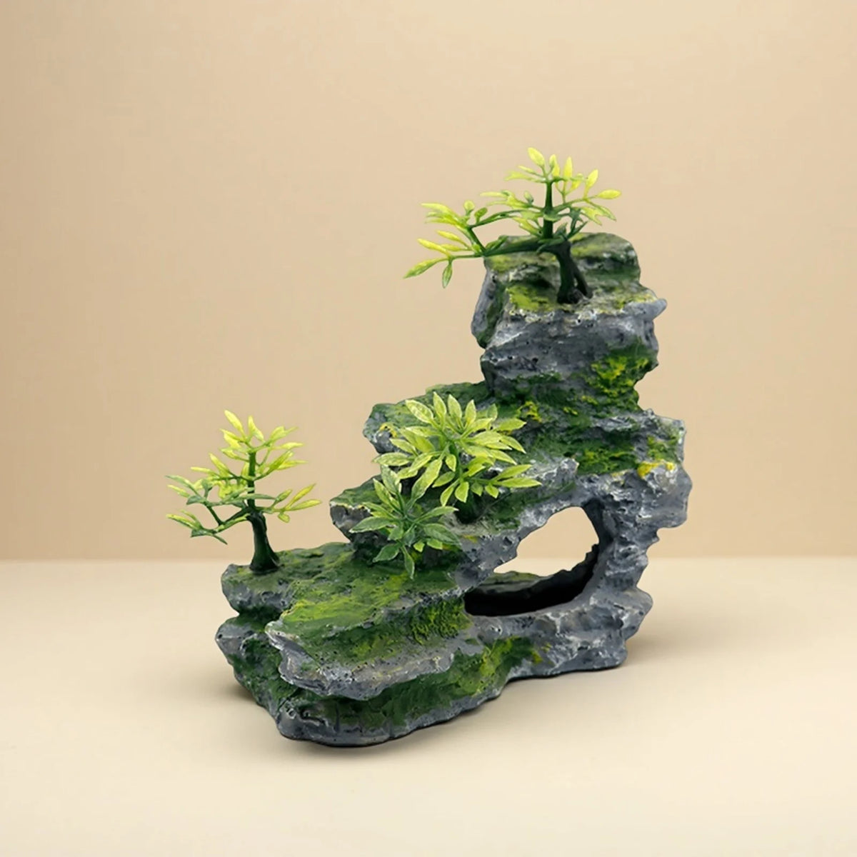 Resin Aquarium Mountain Cave Ornament – Realistic Rock-Style Aquascaping Decoration for Fish Tank Landscaping, Home & Office Decor