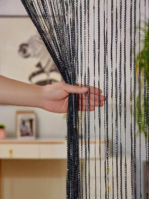 Cortina decorativa de hilos – Separador de ambientes con borlas para puertas, ventanas y decoración del hogar