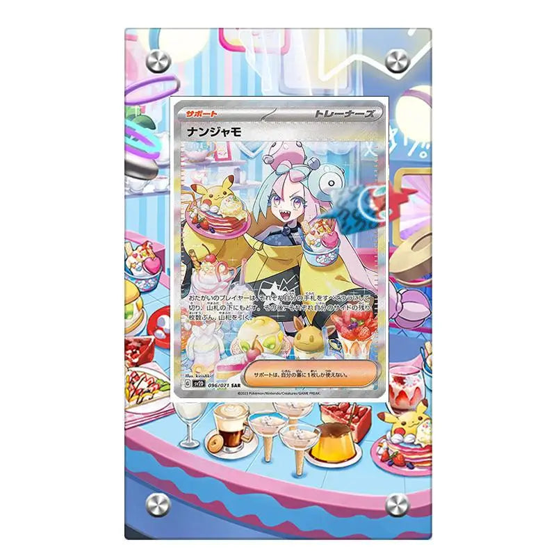 Estuche de exhibición de cartas acrílico Pokémon – Reshiram, Mewtwo, Zekrom, Charizard y soporte protector de cartas de personajes