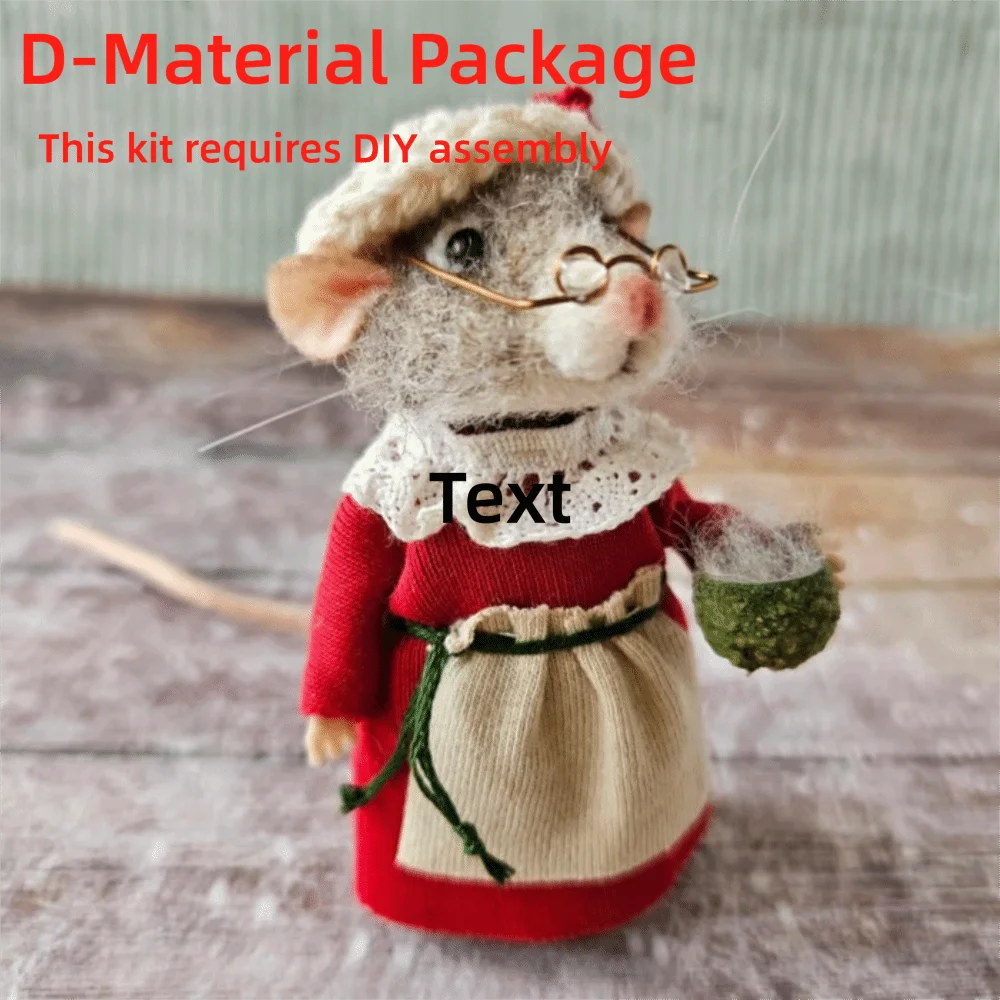 Needle Felted Mouse Christmas Ornament – Cute Wool Felt Mouse Hanging Decoration, Handmade Craft Decor for Christmas Tree & Home