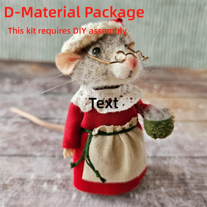 Needle Felted Mouse Christmas Ornament – Cute Wool Felt Mouse Hanging Decoration, Handmade Craft Decor for Christmas Tree & Home