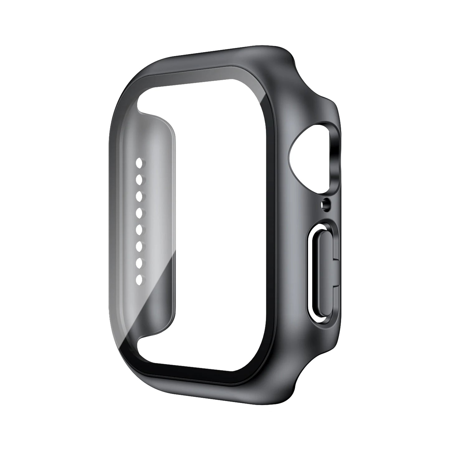 Funda con protector de pantalla de cristal templado para Apple Watch Series 10, 9, 8, 7, 6, SE y 5 (38 mm-46 mm) – Cubierta protectora completa 2 en 1