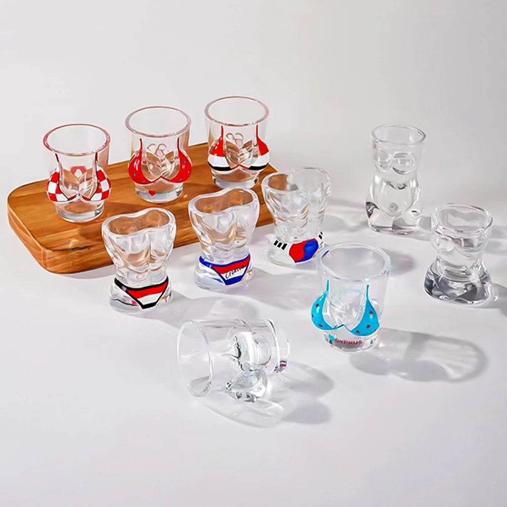 Funny Transparent Crystal Whiskey Glass, Unique Sexy Design Drinking Cup, Vodka Shot Glass, Coffee, Juice, Cocktail and Beer Glassware, Creative Bar Drinkware Gift