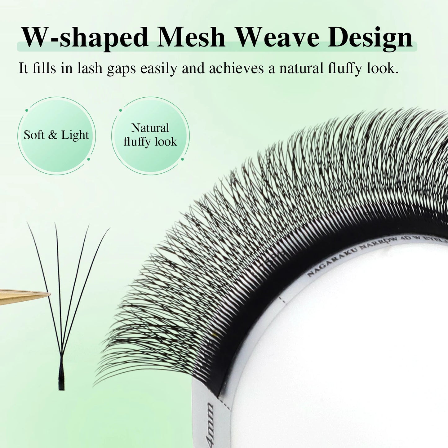 NAGARAKU V Shape Premade Eyelash Extensions – 2D/3D/4D/5D W Volume Fans for Natural Soft Fluffy Volume Lash Look