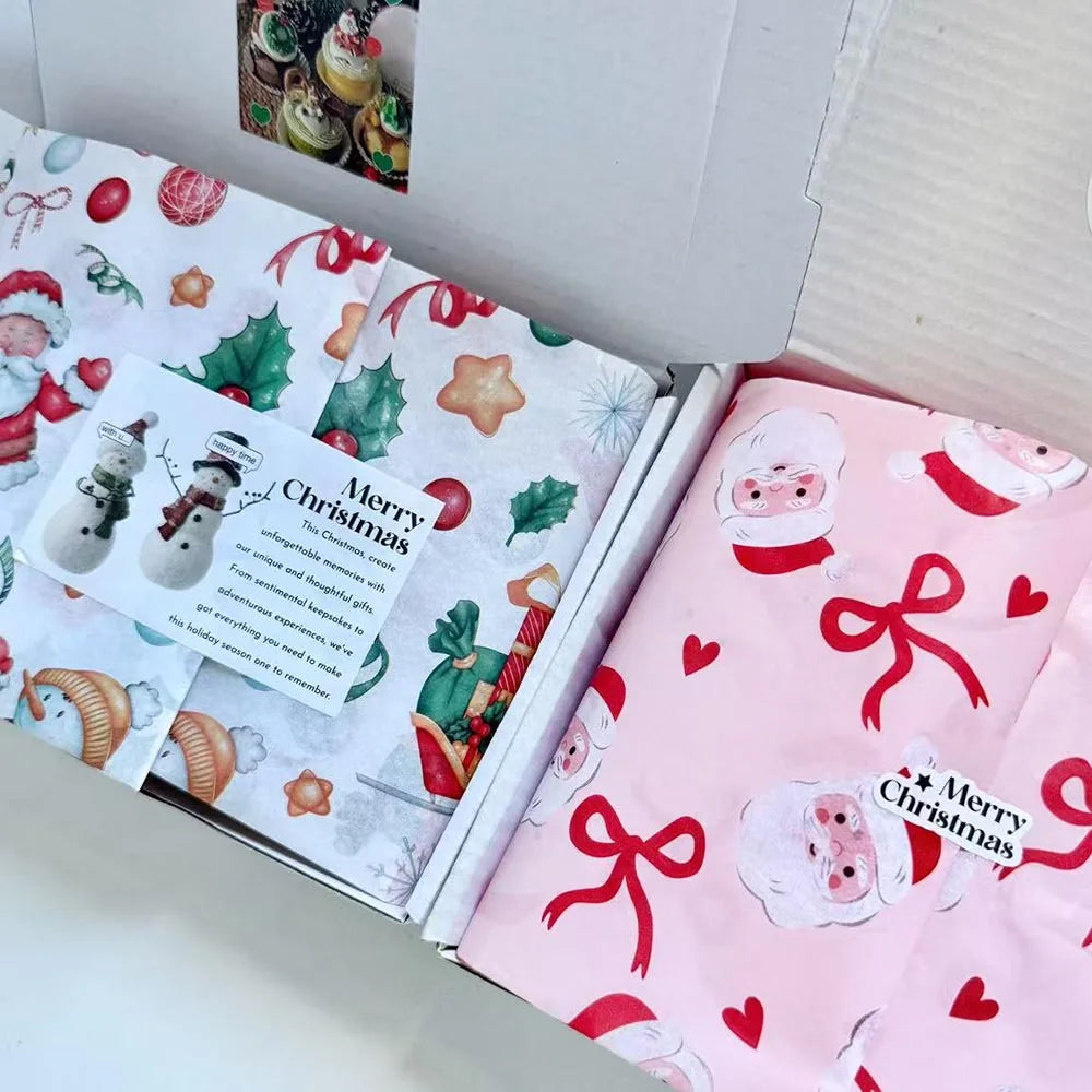 Christmas Santa Claus Bouquet Wrapping Paper – Colorful Festive Tissue Paper for Holiday Gift Wrapping, Flowers, Parties & DIY Crafts