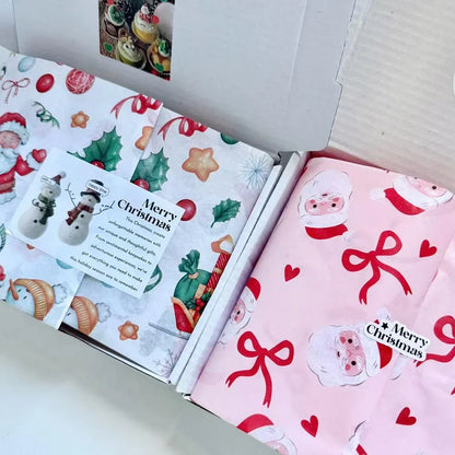 Christmas Santa Claus Bouquet Wrapping Paper – Colorful Festive Tissue Paper for Holiday Gift Wrapping, Flowers, Parties & DIY Crafts