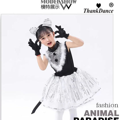 Cute Cat Cosplay Costume for Kids – Cat Girl & Animal Dance Outfit for Boys & Girls Halloween Party Wear