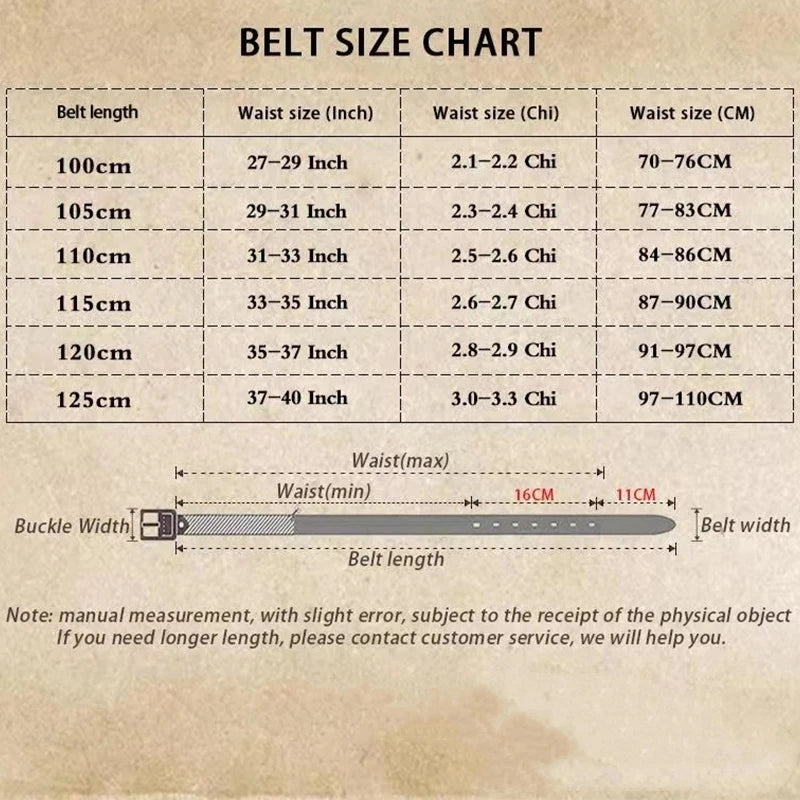 Men's Genuine Leather & Canvas Belt 3.4cm Classic Buckle Casual Jeans Waist Belt