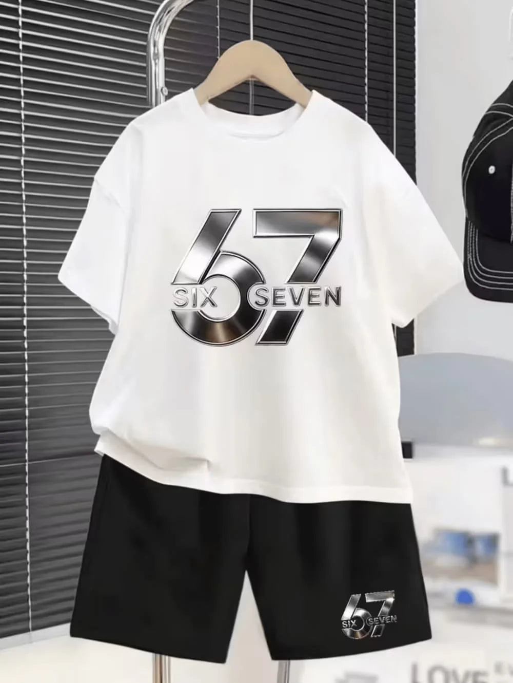 Conjunto de camiseta y pantalones cortos divertidos con gráficos para niños, atuendo informal de verano de 2 piezas para niños.