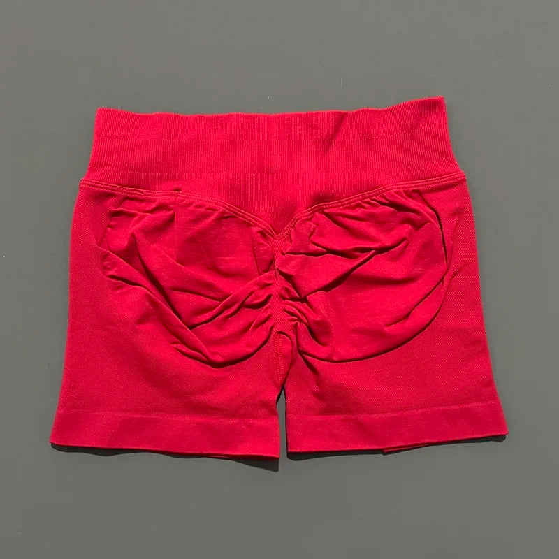 Pantalones cortos de gimnasio sin costuras con efecto Scrunch Butt para mujer – Pantalones cortos de yoga de cintura alta para correr, entrenar, fitness y ropa deportiva