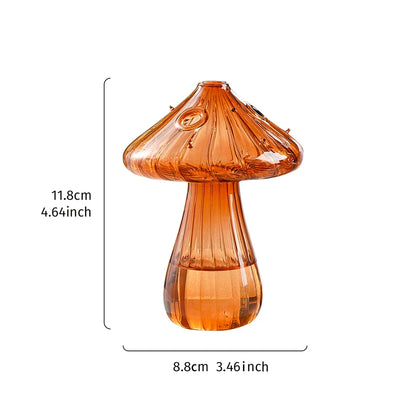 Transparent Glass Mushroom Vase – Hydroponic Planter for Flowers, Plants & Home Décor