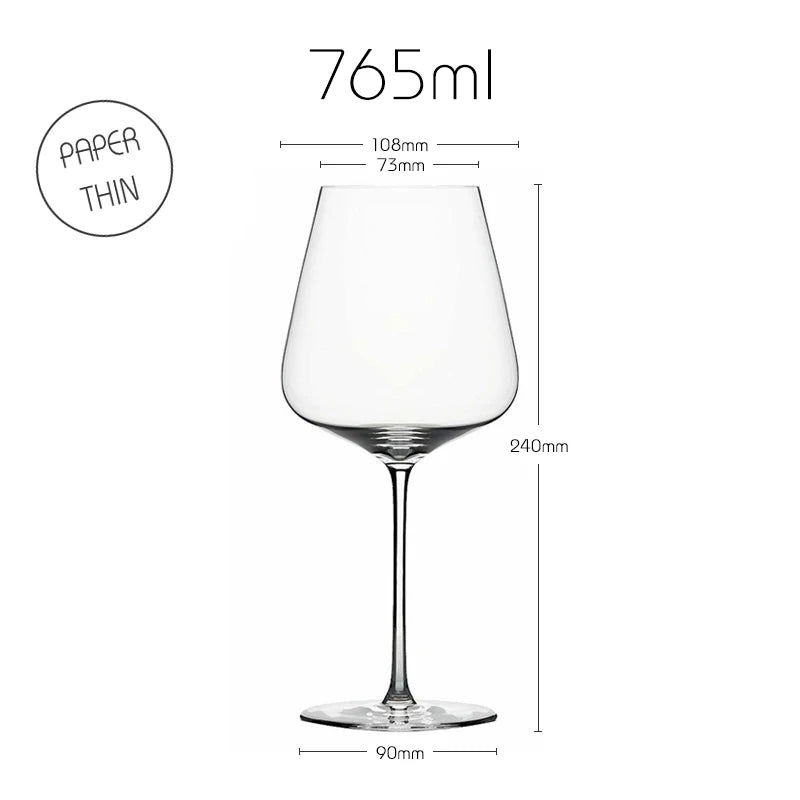 JINYOUJIA 765ml Ultra Thin Crystal Bordeaux Red Wine Glass, 0.4mm Handmade Wine Goblet, Elegant Zalto Style Wine Drinking Cup