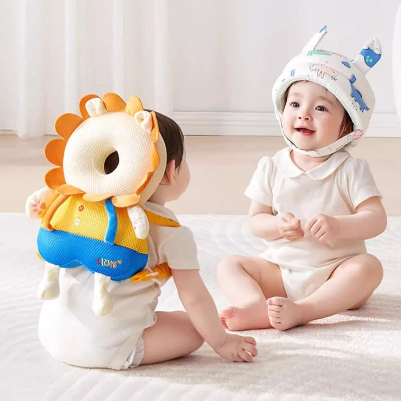 Mochila de protección para la cabeza de bebé – Cojín de seguridad de algodón PP suave para gatear y caminar, protector de cabeza anticaída para niños y niñas