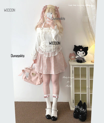 Woman Character Angel Role Play Costume – Japanese Anime Kimono Slit Elf Goddess Dress COS Uniform Set