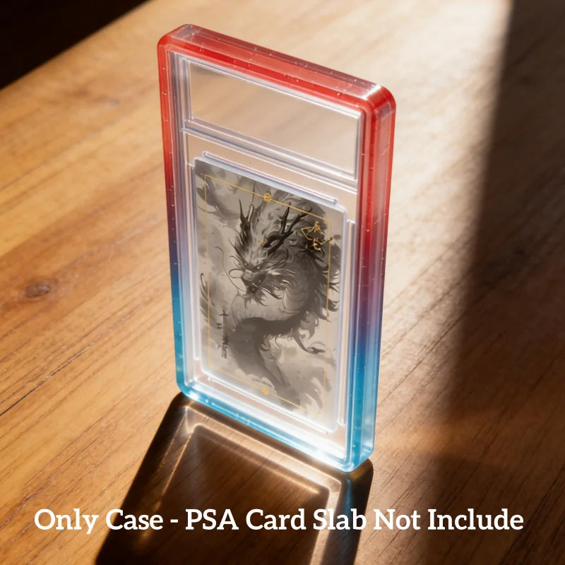 Étui de protection Bumper en TPU à paillettes – Housse de protection avec dos transparent pour cartes à collectionner PSA 35PT