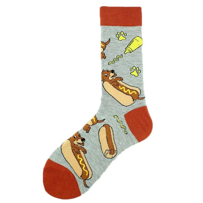 Funny Cotton Novelty Crew Socks – Alien, Planet, Shark, Dinosaur, Skateboard & Math Designs for Men & Women