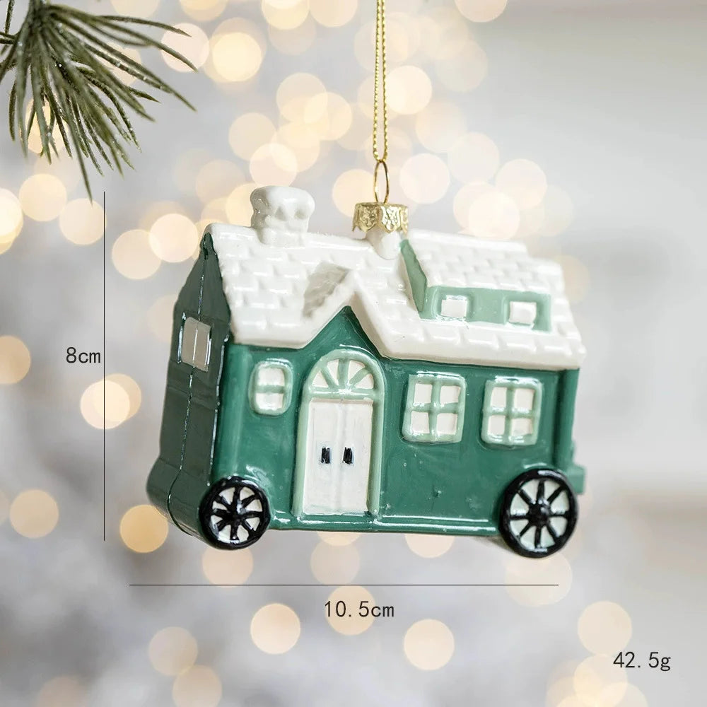 Christmas Plastic Hanging Ornaments – Old Man, Car & Bear Pendant Decorations for Christmas Tree, Family Party & Holiday Home Decor