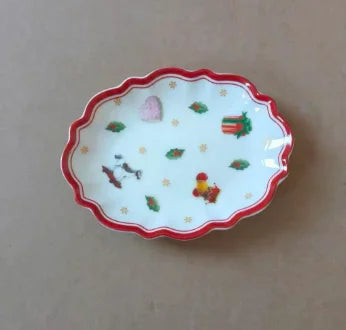 German V Bao Christmas Tableware Collection – Biscuit Plate, Rectangular Serving Plate, Mug, Salad Dish, Dessert & Fruit Holder