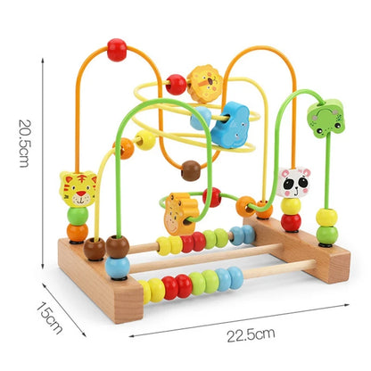 Jouet Montessori en bois de montagnes russes – Labyrinthe de perles pour bébé, boulier d'apprentissage des mathématiques pour les tout-petits de 1 à 3 ans, cadeau de développement éducatif précoce