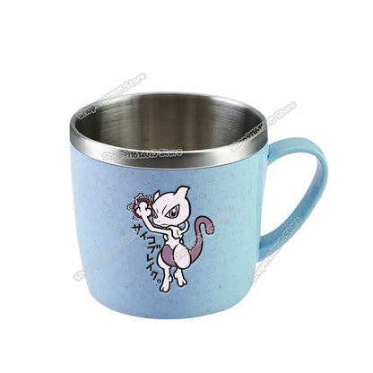 Pokémon Stainless Steel Mug – Pikachu, Snorlax & Eevee Cartoon Drink Cup