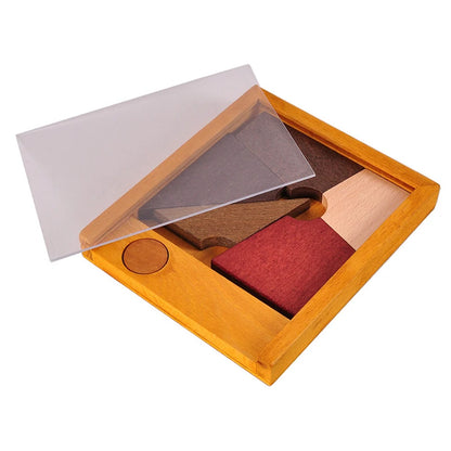 Casse-tête Tangram en bois – Jeu de défi IQ classique pour adultes et enfants, jouet éducatif de résolution de problèmes, exercice de pensée créative et cadeau intellectuel