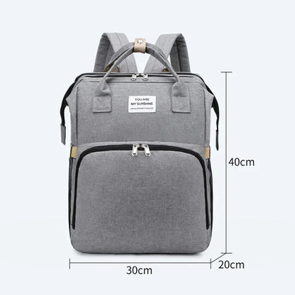 Sac à langer de grande capacité pour bébés avec matelas à langer – Sac à langer de maternité imperméable pour mamans avec rangement pour biberons et lit de bébé