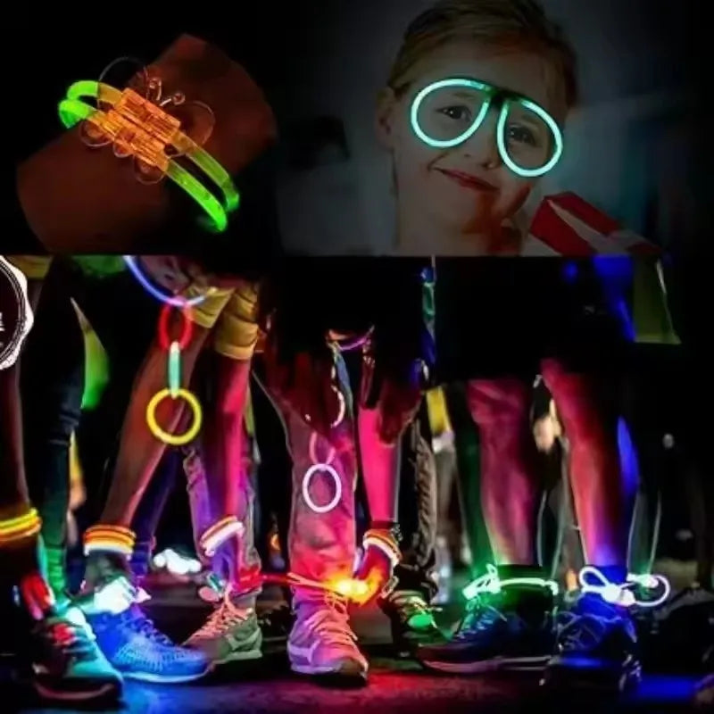Barras luminosas fluorescentes – Pulseras luminosas multicolores flexibles de 50/100 unidades, barras de luz brillantes para eventos, celebraciones, cumpleaños, bodas y artículos para fiestas nocturnas