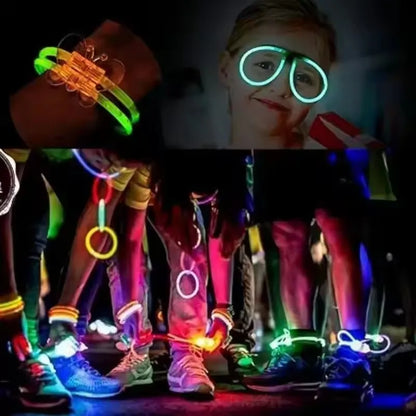 Barras luminosas fluorescentes – Pulseras luminosas multicolores flexibles de 50/100 unidades, barras de luz brillantes para eventos, celebraciones, cumpleaños, bodas y artículos para fiestas nocturnas
