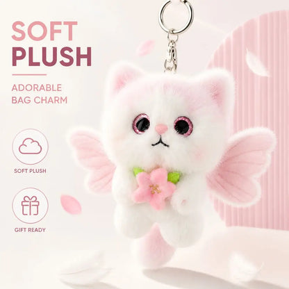 Realistic Kitten Cat Keychain – Soft Furry Cat Bag Charm with Metal Clip for Backpacks, Purses & Everyday Accessories