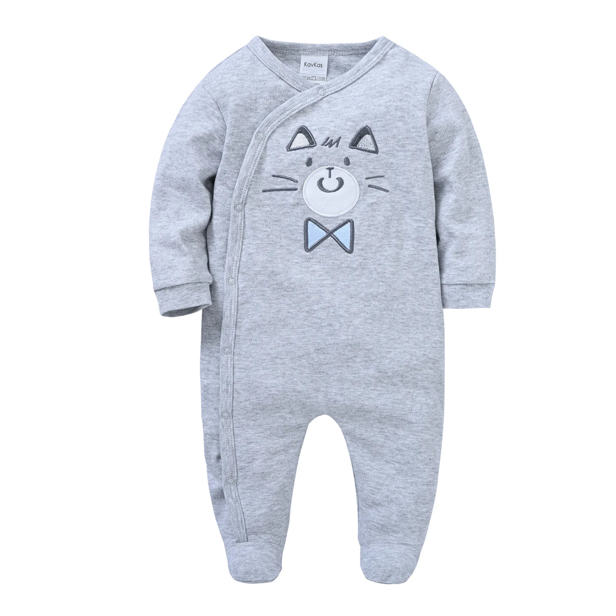 Spring Baby Boy Cotton Romper – Blue Bear Print Knit Jumpsuit & Newborn Overalls Pajamas, Soft Casual Outfit for Infants & Toddlers