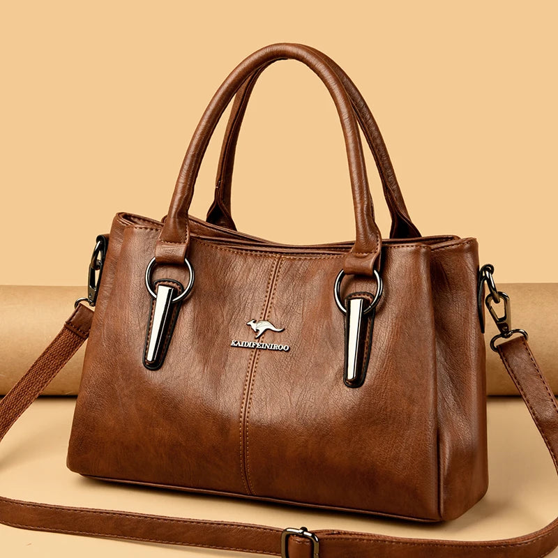 Genuine Cow Leather Women's Handbag Luxury Tote Shoulder Crossbody Messenger Bag