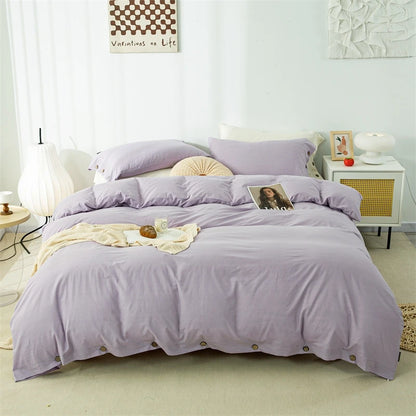 3-Piece 100% Cotton Bedding Set – Duvet Cover & Pillowcase Set for Queen & King Beds