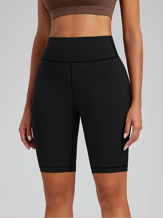 Pantalones cortos de ciclismo de cintura alta para mujer, levantadores de glúteos, compresión, gimnasio, trote, transpirables, deportes de verano