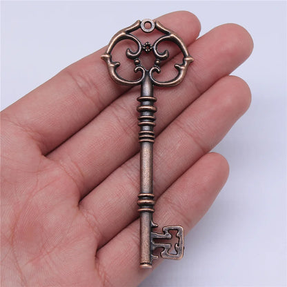 2 pendentifs clé de grande taille – Breloques de style tibétain pour la création de bijoux, fournitures artisanales pour colliers, bracelets et accessoires