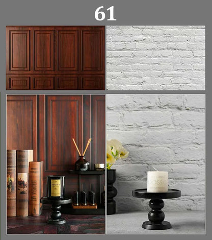 Double-Sided Wood Grain & Marble Photography Backdrop Board 57 × 87 cm – Waterproof Photo Background for Product Photography