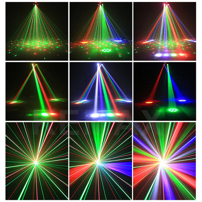 80W Disco Party Light – 6-Arm Moving Head Beam & Strobe Stage Light with Remote and DMX512 Control for DJ, Club & Wedding Events