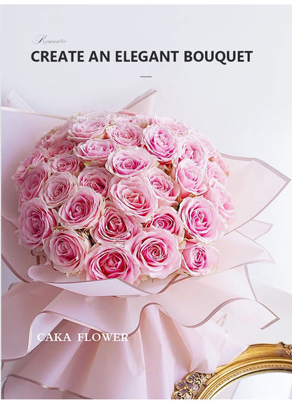 10 hojas de papel de envolver flores impermeable con bordes dorados para ramos, bodas, regalos y arreglos florales de bricolaje