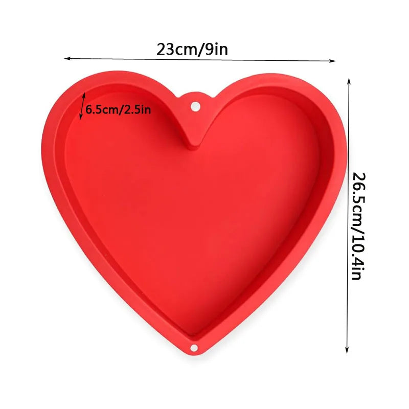 Silicone Heart-Shaped Cake Pan – Non-Stick Reusable Baking Mold for Cakes, Toast, Pastries & Desserts, Flexible Kitchen Bakeware Tool