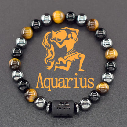 Pulsera de constelación de 12 signos del zodiaco – Brazalete con dije de astrología para hombres y mujeres | Regalo de joyería de amistad Aries, Virgo, Leo y Libra