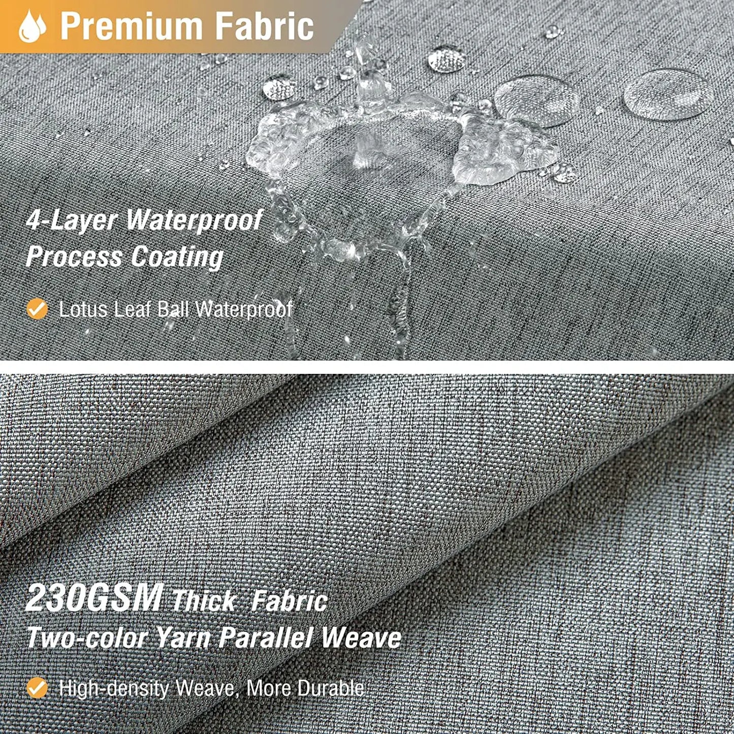 Cortina de ducha de lino de lujo – Cortina de baño de tela impermeable con ganchos de metal
