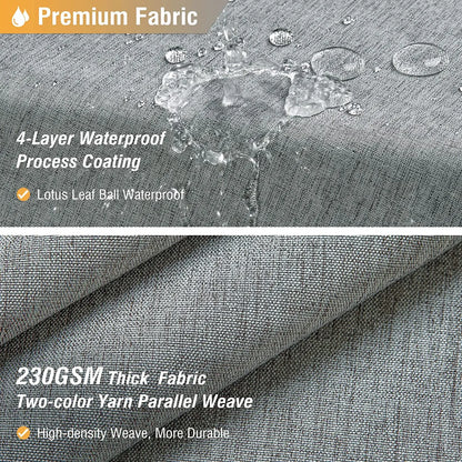Cortina de ducha de lino de lujo – Cortina de baño de tela impermeable con ganchos de metal