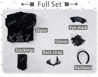 UWOWO 2B Cosplay Costume – Fanart Cheongsam Redesign Outfit (NieR: Automata Inspired, Halloween/Pre-Sale)