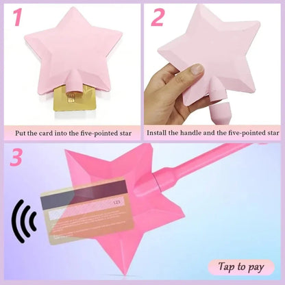 3D Printed Magic Star Wand Stand – Portable Credit Card Holder Desktop Organizer & Display Accessory