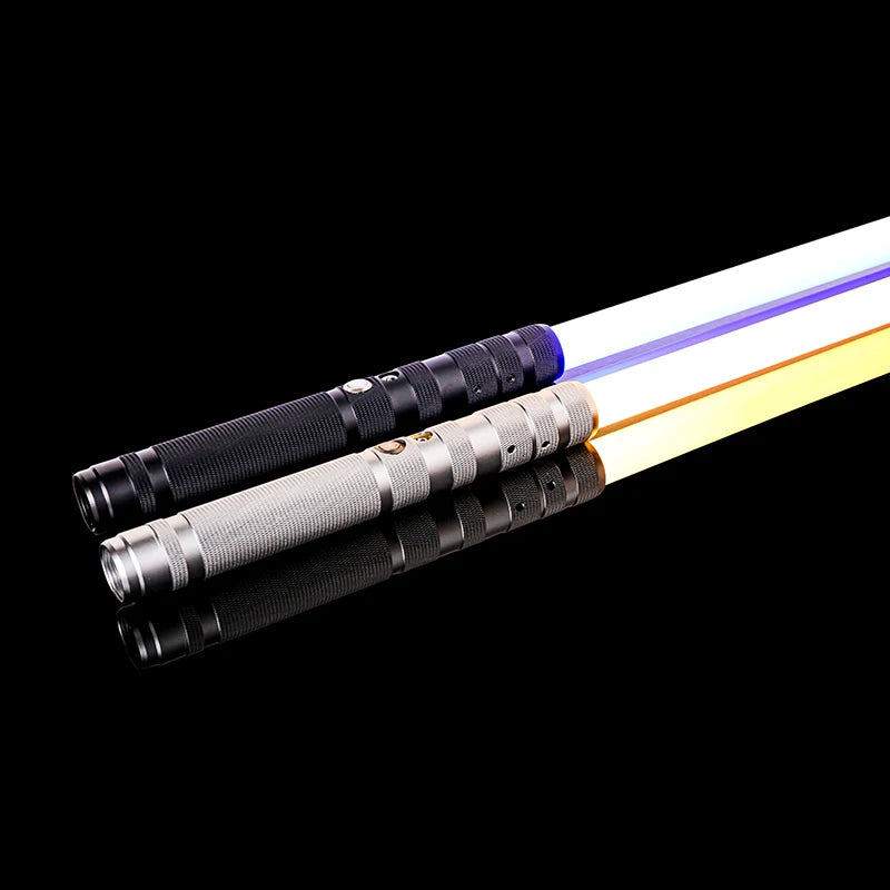 RGB Metal Lightsaber – Dueling Smooth Swing Laser Sword, 16 Color Changing & 16 Sound Effects, FOC Rave Flashing Toy Saber