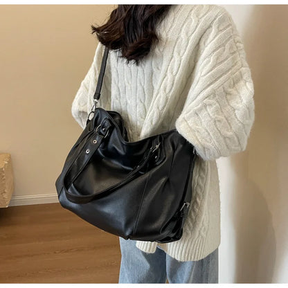 Women’s PU Leather Shoulder Bag – 2026 Fashion Handbag with Soft Interior Compartment, Contrast Color Design, Zipper Closure, Stylish Everyday Purse for Work, Travel & Casual Use