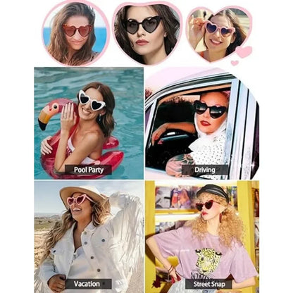 Bachelorette Party Heart Sunglasses – Wedding Shower Decoration Glasses for Bride & Bridesmaids | Hen Party Favors & Bridal Gifts