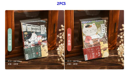 Carnet de poche Kawaii Chat de dessin animé – Mini carnet, agenda et journal de style japonais pour l'école et les voyages