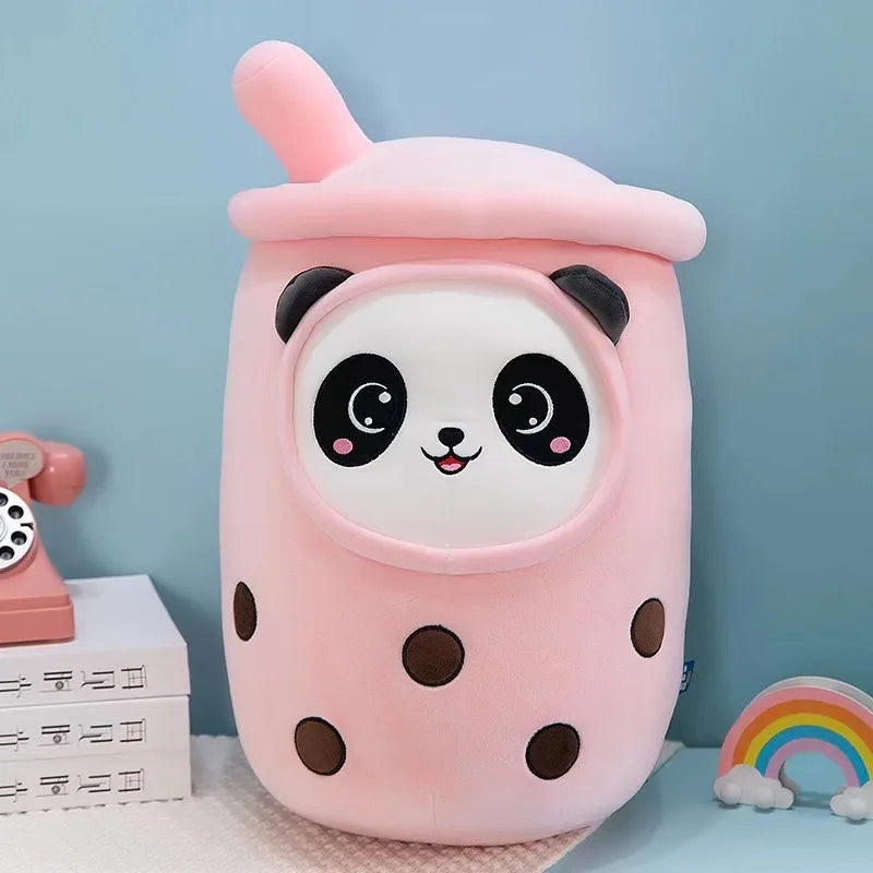 Giant Bubble Tea Plush Pillow – 22–70cm Squishy Milk Tea Boba Stuffed Toy Fruit Drink Bottle Decor Gift