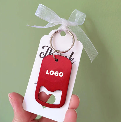 50–100PCS Personalized Engraved Keychain Bottle Openers – Custom Wedding Favors & Guest Gifts with Card for Weddings, Baptisms & Parties